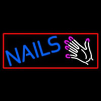 Nails With Hand Logo Neonkyltti