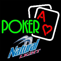 Natural Light Green Poker Beer Sign Neonkyltti
