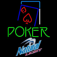 Natural Light Green Poker Red Heart Beer Sign Neonkyltti