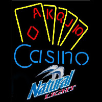 Natural Light Poker Casino Ace Series Beer Sign Neonkyltti