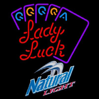 Natural Light Poker Lady Luck Series Beer Sign Neonkyltti