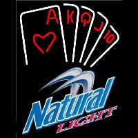 Natural Light Poker Series Beer Sign Neonkyltti