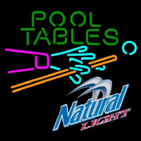 Natural Light Pool Tables Billiards Beer Sign Neonkyltti