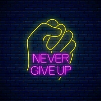 Never Give Up Neonkyltti