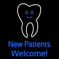 New Patients With Tooth Logo Neonkyltti