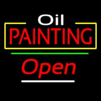 Oil Painting Green Line Open Neonkyltti