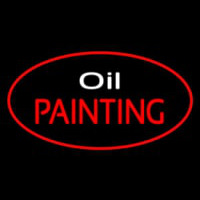 Oil Painting Red Oval Neonkyltti