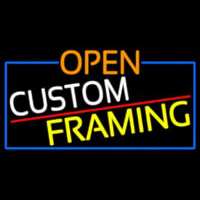 Open Custom Framing With Blue Border Neonkyltti