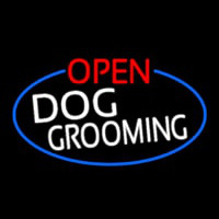 Open Dog Grooming Oval With Blue Border Neonkyltti