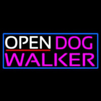 Open Dog Walker With Blue Border Neonkyltti