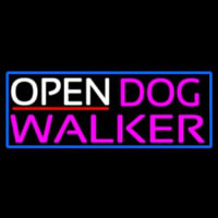 Open Dog Walker With Blue Border Neonkyltti