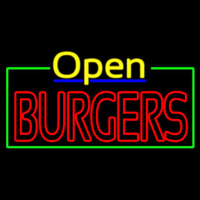 Open Double Stroke Burgers Neonkyltti