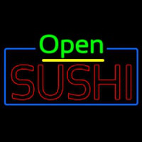 Open Double Stroke Green Sushi Neonkyltti