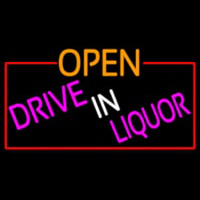 Open Drive In Liquor With Red Border Neonkyltti