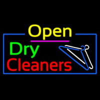 Open Dry Cleaners Logo Neonkyltti