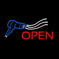 Open Hair Dryer Logo Neonkyltti