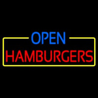 Open Hamburgers Neonkyltti