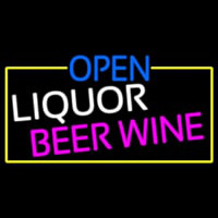 Open Liquor Beer Wine With Yellow Border Neonkyltti