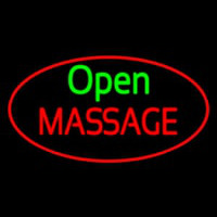 Open Massage Oval Red Neonkyltti