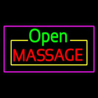 Open Massage Rectangle Pink Neonkyltti