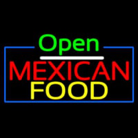 Open Me ican Food With Blue Border Neonkyltti