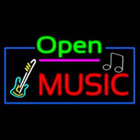 Open Music With Guitar Logo Neonkyltti