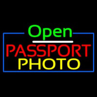 Open Passport Photo Neonkyltti