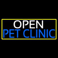 Open Pet Clinic With Yellow Border Neonkyltti