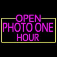 Open Photo One Hour With Yellow Border Neonkyltti