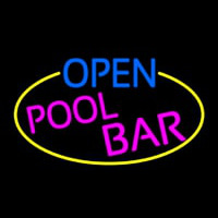 Open Pool Bar Oval With Yellow Border Neonkyltti