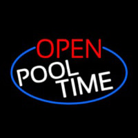 Open Pool Time Oval With Blue Border Neonkyltti
