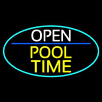 Open Pool Time Oval With Turquoise Border Neonkyltti