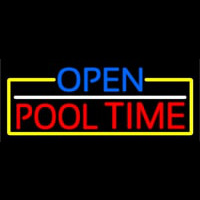 Open Pool Time With Yellow Border Neonkyltti