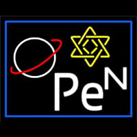 Open Psychic Blue Border Neonkyltti