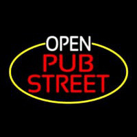 Open Pub Street Oval With Yellow Border Neonkyltti