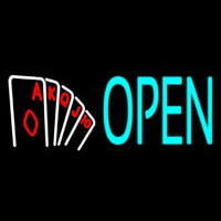 Open Royal Flush Poker Neonkyltti