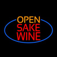 Open Sake Wine Oval With Blue Border Neonkyltti
