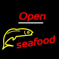 Open Seafood Logo Neonkyltti