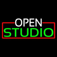 Open Studio With Red Border Neonkyltti