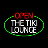 Open The Tiki Lounge Oval With Green Border Neonkyltti