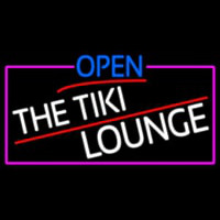 Open The Tiki Lounge With Pink Border Neonkyltti