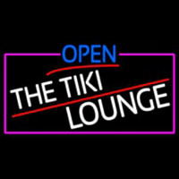 Open The Tiki Lounge With Pink Border Neonkyltti