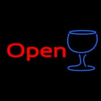 Open Wine Glass Neonkyltti
