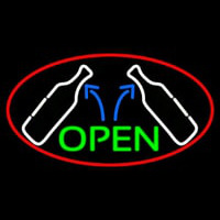 Open Wine Glass Neonkyltti