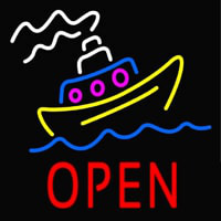 Open With Boat Neonkyltti