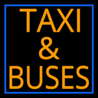Orange Ta i And Buses With Border Neonkyltti