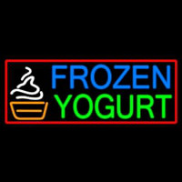 Oval Blue Green Frozen Yogurt Neonkyltti