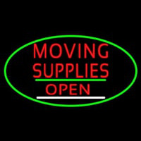 Oval Moving Supplies Open Green Line Neonkyltti
