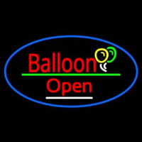 Oval Open Balloon Green Line Neonkyltti