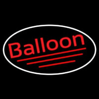 Oval Red Balloon Cursive Neonkyltti